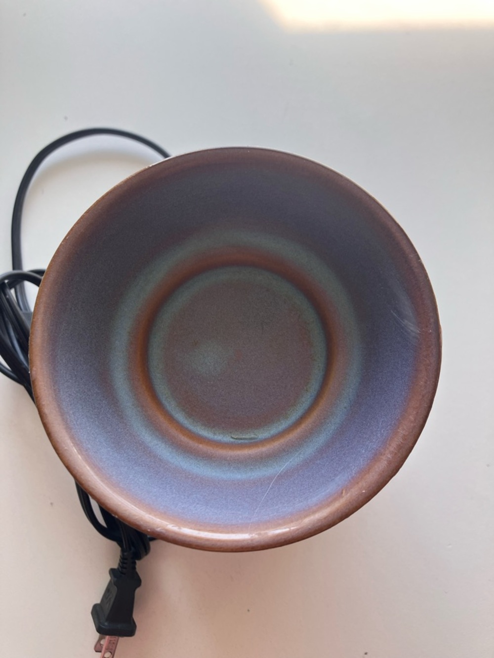 Scentsy Artisan Collection Ceramic Wax Warmer Blue Bronze Intricate Swirl - Picture 4 of 7